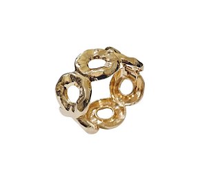 BRACELETE CÍRCULOS VAZADOS BANHADO A OURO