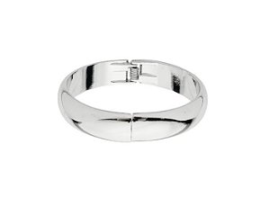 BRACELETE REDONDO LISO BANHADO A RÓDIO BRANCO