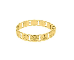 BRACELETE DEZ MANDAMENTOS LISO BANHADO A OURO