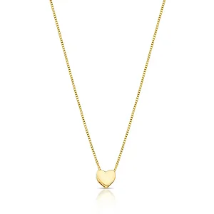 COLAR PINGENTE CORAÇÃO LISO BANHADO A OURO