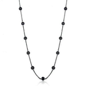 CHOKER COM PONTOS DE ZIRCÔNIAS BANHADO A RÓDIO NEGRO
