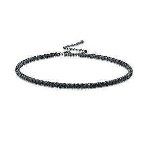 CHOKER RÍGIDA EM ZIRCÔNIAS CRISTAIS BANHADO A RÓDIO NEGRO
