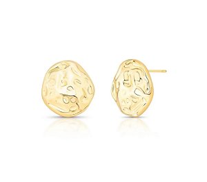 Brinco Orgânico Trabalhado Banhado a Ouro