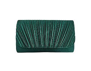 BOLSA DE FESTA RETANGULAR VERDE PLISSADA