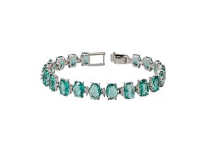 Pulseira Turmalina com Pontos de Zircônia Intercalados Banhado a Ródio Branco