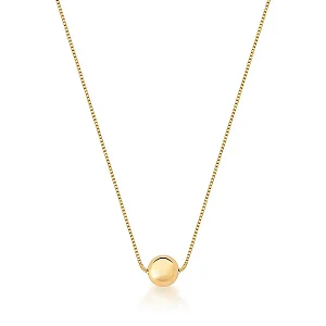 COLAR ESFERA LISA BANHADO A OURO