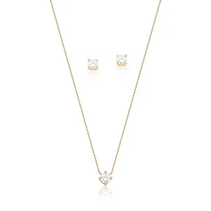 Conjunto Ponto de Luz P Banhado a Ouro