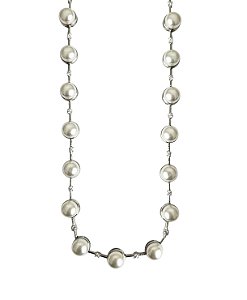 Choker em Pérolas com Pontos de Luz Banhado a Ródio Branco