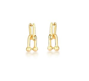 Argola Elos Thick Lisa Banhado a Ouro