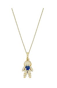 Colar com Pingente Menino Cravejado Banhado a Ouro
