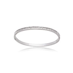 Bracelete com Cravação Frontal Baguete em Aço