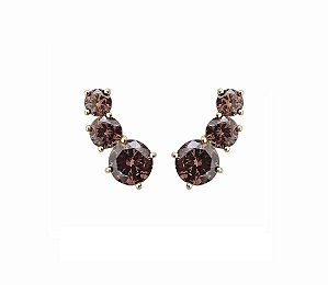 Brinco Ear Cuff Trio Coffee Banhado a Ouro
