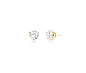 Brinco Ponto de Luz Cristal Banhado a Ouro