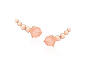 Brinco Ear Cuff Zircônia Morganita Fusion Banhado a Ouro Rosê