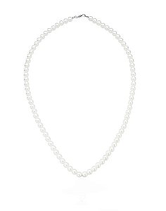 Colar de Pérolas Shell Banhado a Ródio Branco
