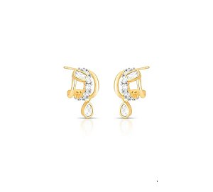 Meia Argola Três Voltas com Cristal de Gota Banhado a Ouro