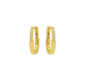 Argola Oval M com Cravação Frontal em Aço