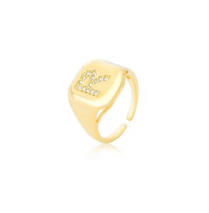 Anel de Dedinho Letra Banhado a Ouro 18k