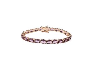 Pulseira em Zircônias Ovais Alexandrita Banhado a Ouro