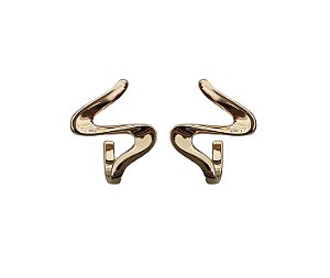 Brinco Curvo Orgânico Banhado a Ouro 18k