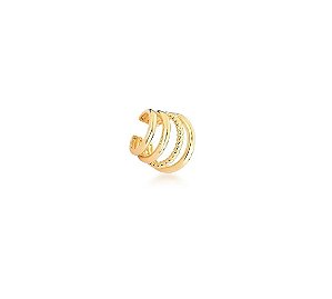 Piercing Unitário Quatro Fileiras Banhado a Ouro