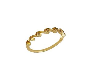 ANEL TRABALHADO COM PONTOS DE ZIRCÔNIA BANHADO A OURO