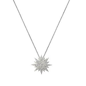 COLAR ESTRELA CRAVEJADA BANHADA A RÓDIO BRANCO