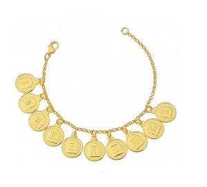 PULSEIRA MANDAMENTOS BANHADA A OURO