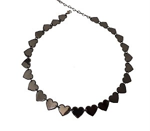 CHOKER CORAÇÕES BANHADO A RÓDIO NEGRO