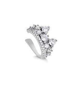 PIERCING COROA CRAVEJADA BANHADO EM RÓDIO BRANCO