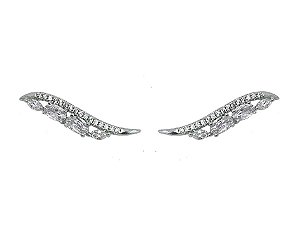 BRINCO EAR CUFF ASA COLORS BANHADO A RÓDIO BRANCO