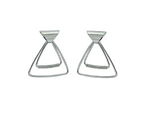 BRINCO MÉDIO GEOMÉTRICO COM BASE ARAMADA BANHADO A RÓDIO BRANCO