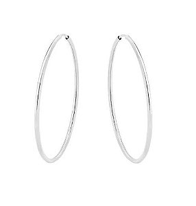 ARGOLA MAXI LISA BANHADA A RÓDIO BRANCO