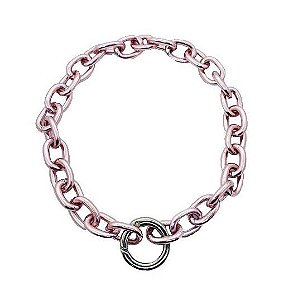 COLAR PINK CHAIN COM ELO CENTRAL EM RÓDIO