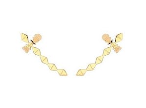 BRINCO EAR CUFF LOSANGOS LISOS BANHADO A OURO