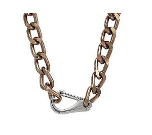 COLAR ELOS CHOCOLATE COM FECHO EM RÓDIO BRANCO