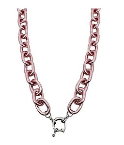 COLAR LONGO COM FECHO BÓIA BANHO PINK