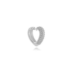 PIERCING CORAÇÃO CRAVEJADO EM RÓDIO BRANCO