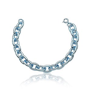 PULSEIRA COM ELOS OVAIS LISOS AZUIS