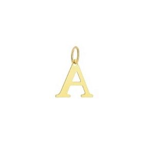 PINGENTE AVULSO MINI LETRA LISA BANHADA A OURO