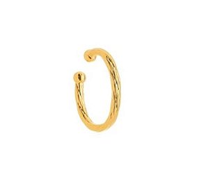 PIERCING UNITÁRIO EAR HOOK TRABALHADO BANHADO A OURO