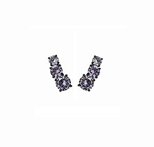 BRINCO EAR CUFF PEQUENO LAVANDA BANHADO A RÓDIO NEGRO