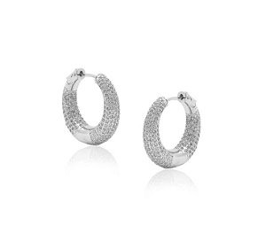 ARGOLA M COM CRAVAÇÃO INTERNA E EXTERNA CRISTAL BANHADA A RÓDIO