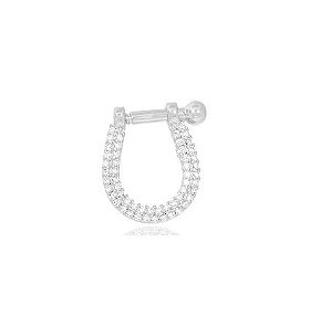 PINGENTE AVULSO MANILHA CRAVEJADA BANHADO A RÓDIO BRANCO