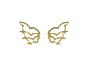 EAR CUFF QUATRO FILEIRAS TRABALHADAS BANHADO A OURO
