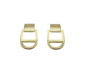 BRINCO MÉDIO COM BASE FIXA BANHADO A OURO