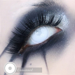 LENTES DE CONTATO BRANCA HALLOWEEN UNMANNED ( MAIS BRANCA QUE A MESH )