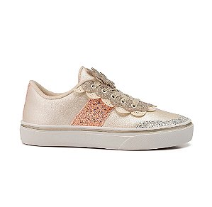 Tênis Infantil Klin Martha Medeiro Glitter 340001 - OFF WHITE PEROL.
