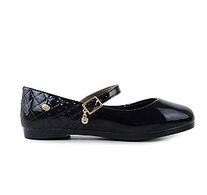 Sapatilha Infantil Klin Princesa Verniz 151167 - PRETO