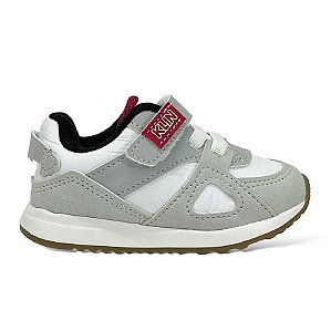 Tênis Infantil Walk Baby 453117 - GELO/VERMELHO